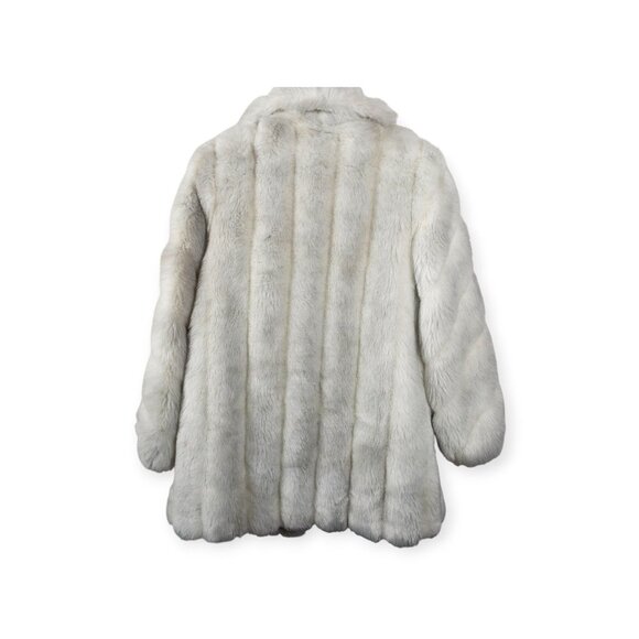 Vintage Cream Faux Fur Coat By Outerlayers SZ L Old Money Winter Coat Glamorous - Picture 4 of 11
